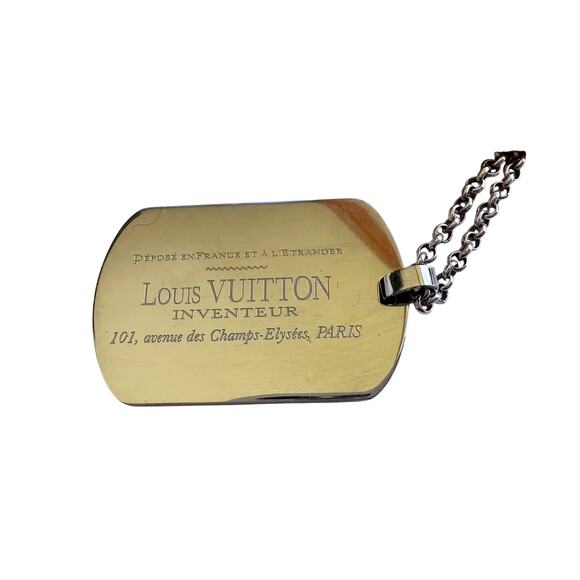 Louis Vuitton Dog Tag Style Pendant Necklace with Dust Bag - Picture 1 of 13